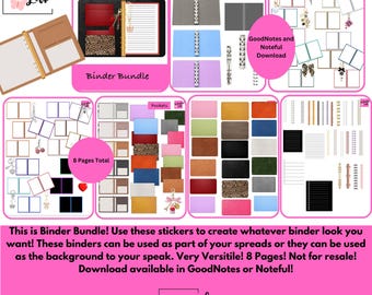 Binder Bundle! 8 Pages! Noteful and GoodNotes! Not for Resale!