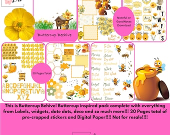 Buttercup Beehive! GoodNotes and Noteful Download! Not for resale!
