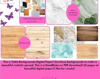 Table Backgrounds Digital Paper!!! 65 Pages!! PDF and GoodNotes Download! Not for resale!