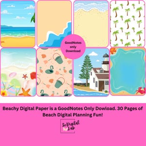 Beachy Digital paper. Is Beach Inspired Digital Paper. GoodNotes Only Download!