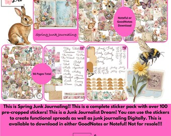 Spring Junk Journaling! 56 Pages Total! Goodnotes or Noteful download!! Not for resale!!