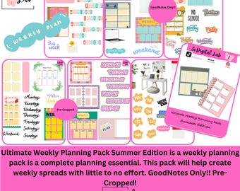 Ultimate Weekly Planning Pack Summer Edition! Pre-Cropped!!! GoodNotes Only!!!