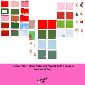 Holiday Folders, Sticky Notes and Paperclips