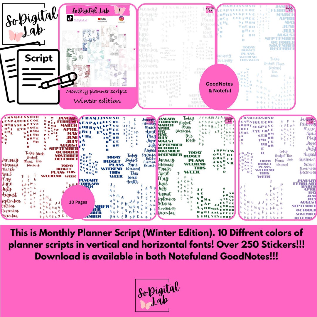 Monthly Planner Scripts (winter Edition)!! Download Available in ...