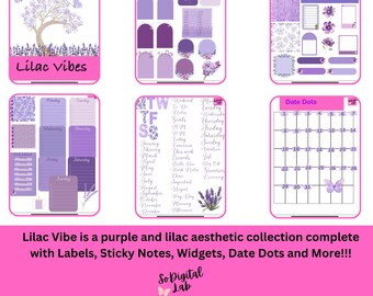 Lilac Vibes! PreCropped!!! Goodnotes Only!! 13 Pages of Fun!