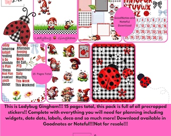 Ladybug Gingham! 15 Pages! Not for resale!!!