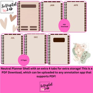 Neutral Planner Shell plus 4 hyperlänkade! PDF-nedladdning! Totalt 17 sidor
