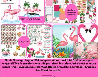 Flamingo Lagoon! GoodNotes or Noteful download!
