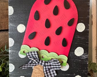 Watermelon Popsicle Sign | Shelf Sitter | Home | Summer | Watermelon |Farmhouse Decor | Summer Decor | Watermelon Decor