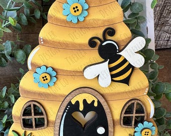 Beehive Tealight Shelf Sitter, Summer Shelf Sitter, Bee Decor, Summer Decor