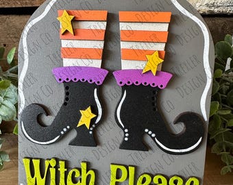 ADD ON Witch Please Small Arch Interchangeable Tabletop Sign | Interchangeable Decor | Farmhouse Decor