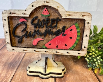 ADD ON Sweet Summertime for Mini Sign Post Interchangeable Tabletop Sign | Interchangeable Decor | Farmhouse Decor