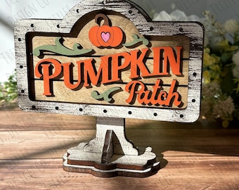 ADD ON Pumpkin Patch for Mini Sign Post Interchangeable Tabletop Sign | Interchangeable Decor | Farmhouse Decor