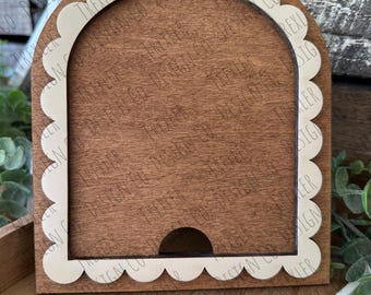 Small Scallop Arch Interchangeable Tabletop Frame | Interchangeable Decor | Farmhouse Decor