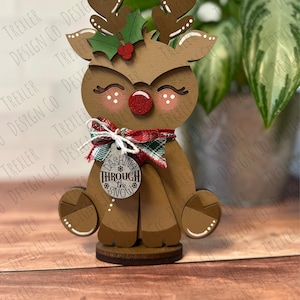 Reindeer Shelf Sitter, Christmas Shelf Sitter, Christmas Decor, Reindeer Shelf Sitter