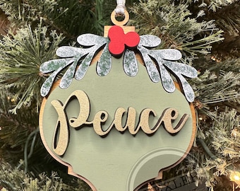 Christmas Ornaments | Rustic Christmas Ornaments | Ornaments | Peace | Joy | Adore | Merry | Jolly | Believe