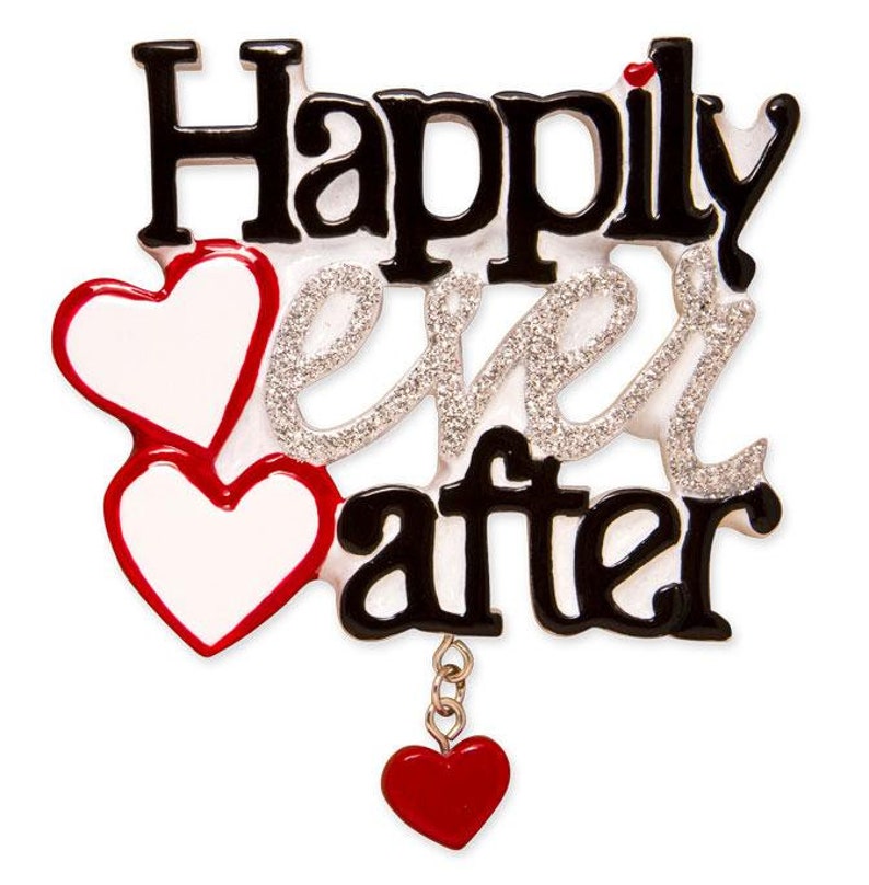 Happily Ever After Wedding Marriage Bride Groom Personalized Christmas Ornament