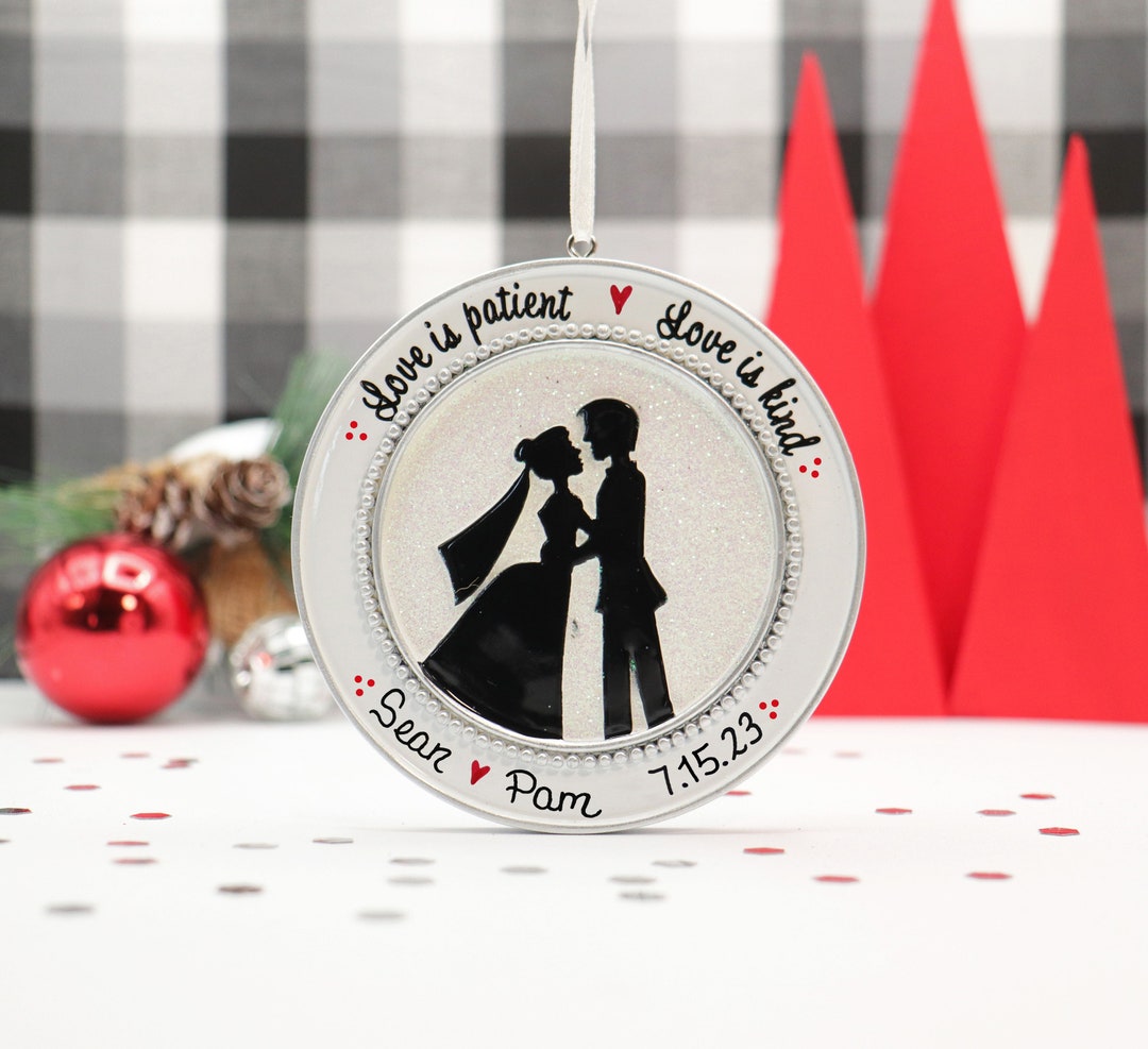 Personalized Bride Groom Wedding Christmas Tree Ornament - Etsy