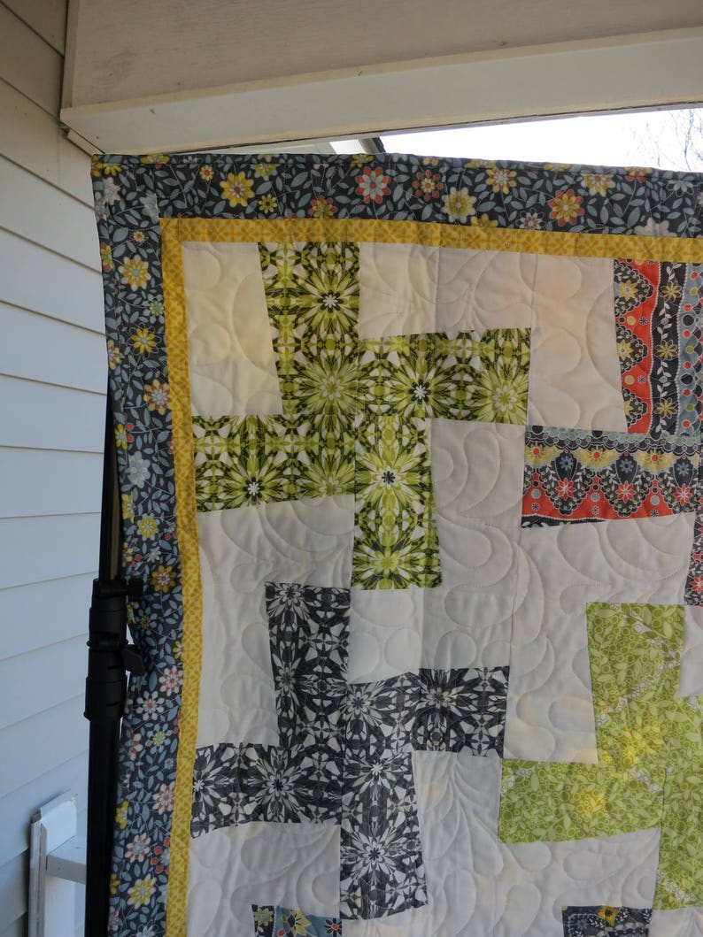 Free Spirit Fabrics Spinning Pinwheel Quillow-quilt in a pillow READY TO SHIP Throw Free Shipping!