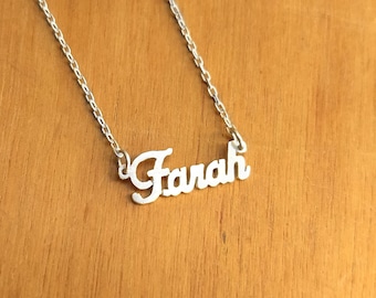 Name Necklace -Sterling Silver - Personalized Pendant -Word-Silver Name Necklace, Personalized Jewelry, custom name necklace.