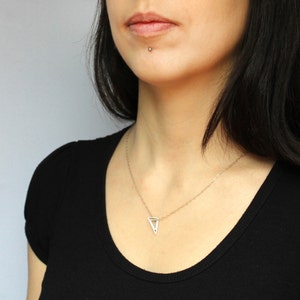 Nestled Triangle Triangle inside triangle Necklace 45cm Chain Sterling Silver image 2