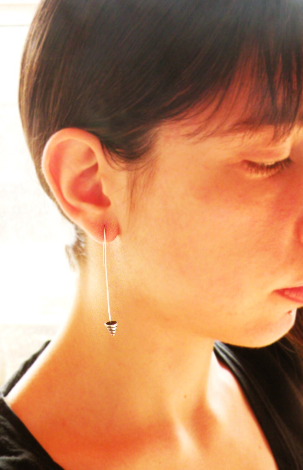Long Cone Earringssterling Silver Etsy