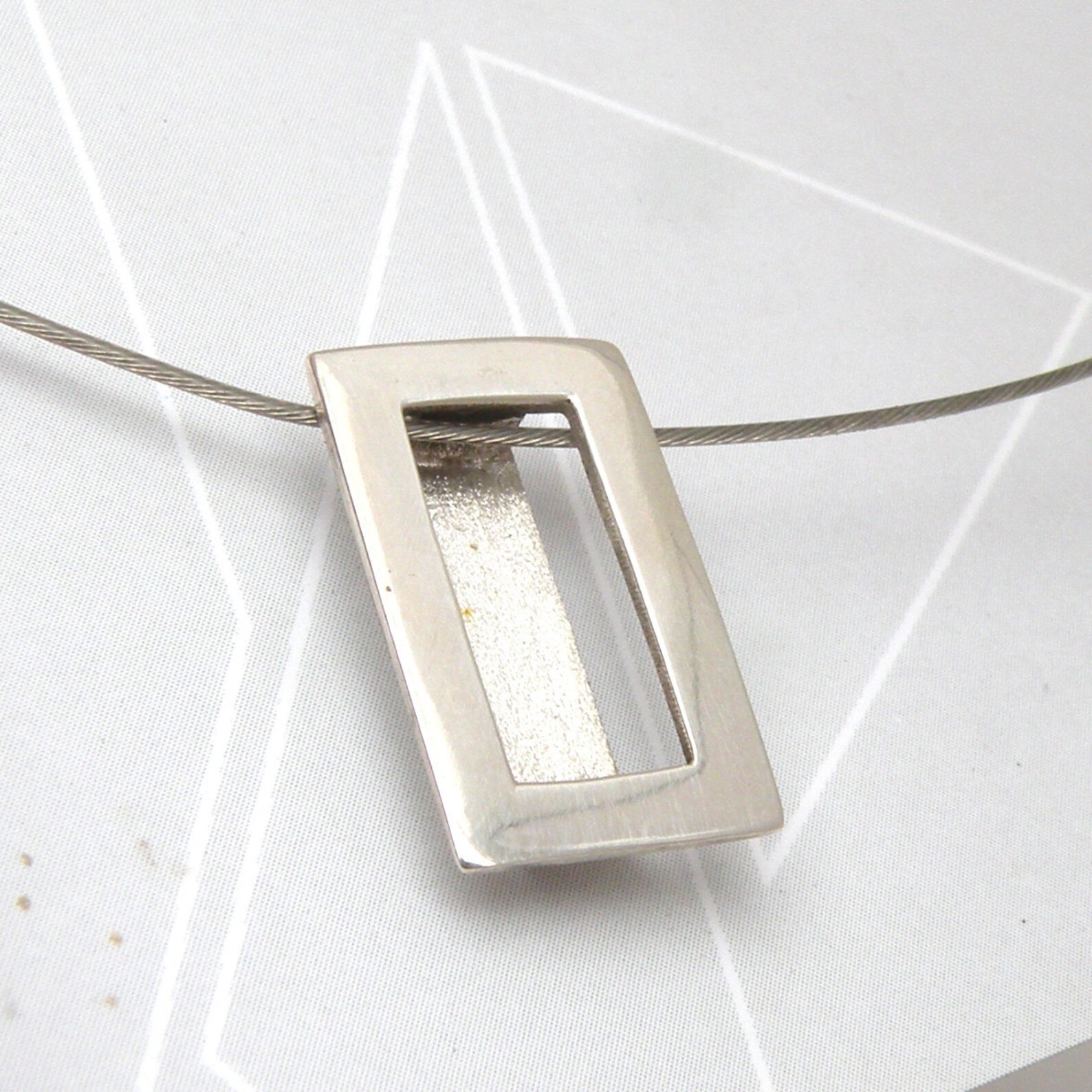 Rectangular Pendantsterling Silver Etsy