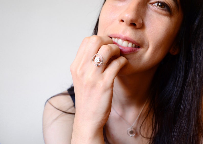 Ring with astral constellation of sterling silver