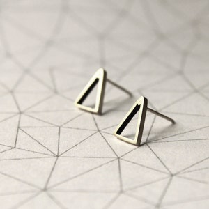 Small Triangles Stud Earrings - Sterling Silver