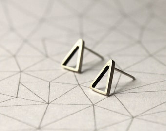 Small Triangles Stud Earrings - Sterling Silver