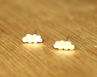 Tiny Stratus Clouds stud Earrings- Sterling Silver