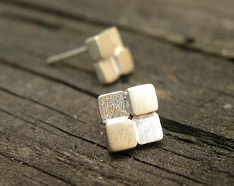 Block Earrings-sterling silver
