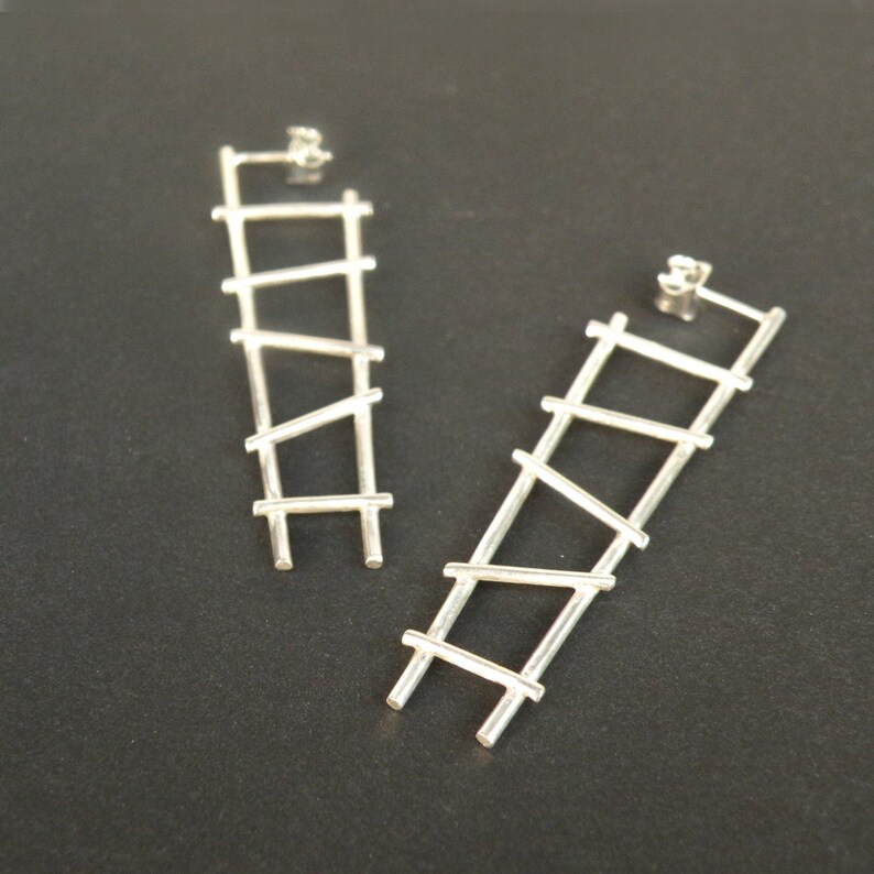 Ladder Earringssterling Silver Etsy