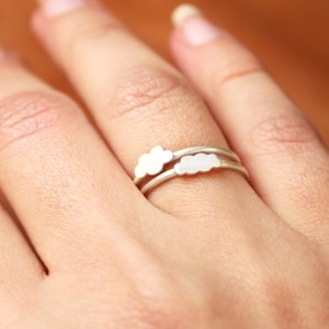 Zwei Wolkenringe – Stapelringe – Sterlingsilber – 2er-Set: Cumulus- und Stratuswolken Natur – minimalistischer Schmuck – Stapelringe