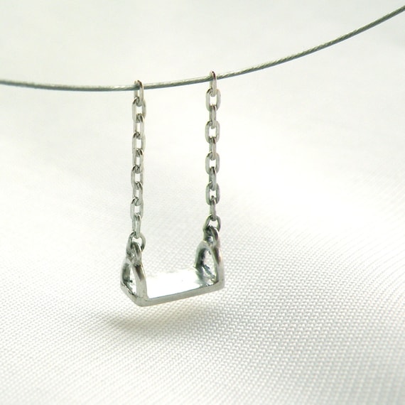 Colgante pequeño columpio - plata de ley