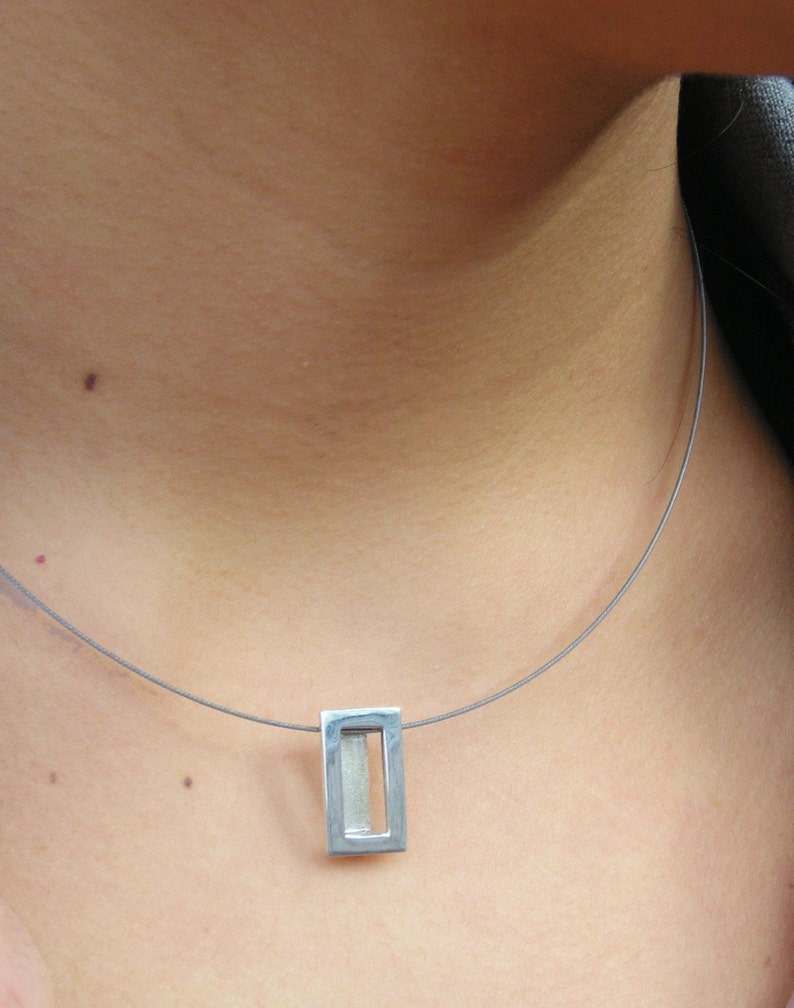 Rectangular Pendantsterling Silver Etsy