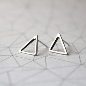 Medium Triangles Stud Earrings - Sterling Silver