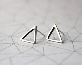 Clous d'oreilles triangles moyens - Argent sterling