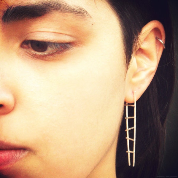 Ladder Earrings-sterling silver