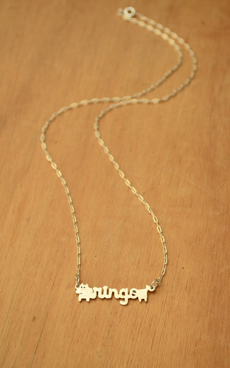 Dog With Name necklace Chainpersonalized Pet sterling Etsy
