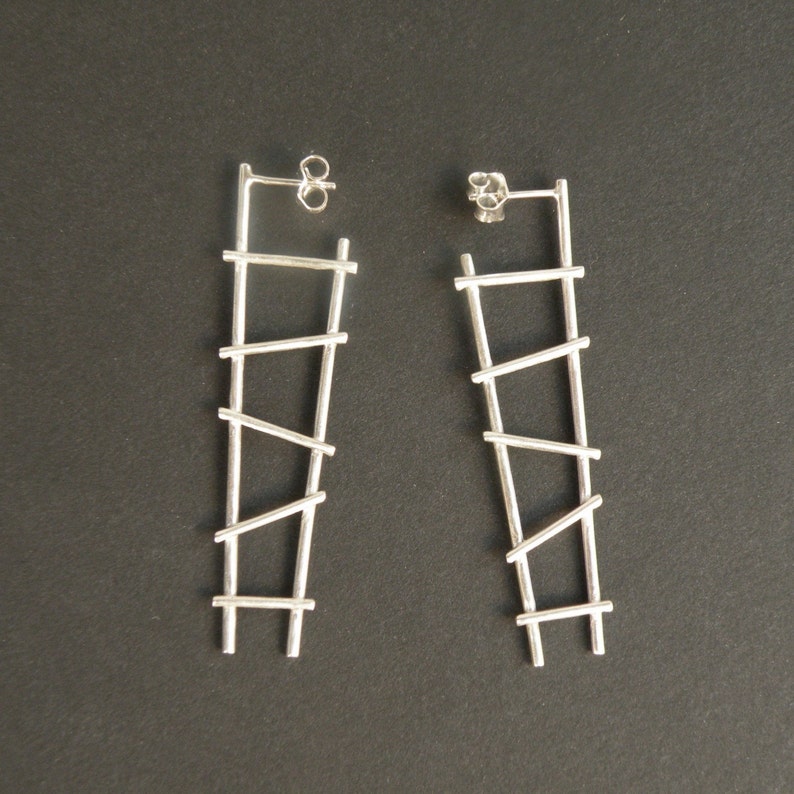 Ladder Earringssterling Silver Etsy