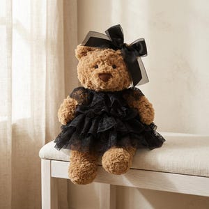 black teddy dress The size of Teddy Bear Balloon Chic Girls Black Teddy