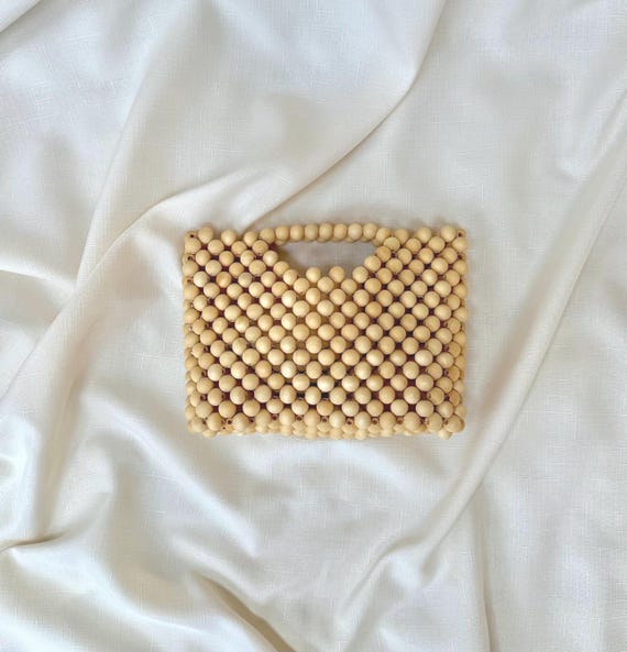 The Petite Bead Purse Top Handle Purse Bobo Purse Wooden Bead Purse Bead Purse Crossbody Wood Beads Capsule Wardrobe Bag With Strap Etsy