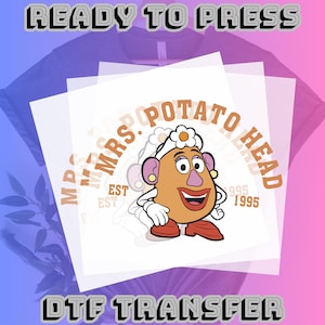 Ready to press DTF Transfer Toy Story DTF Transfers, Bro Toy Story DTF Transfers Woody and Buzz retro dtf Disney Toy Story, Mrs. Potato Head