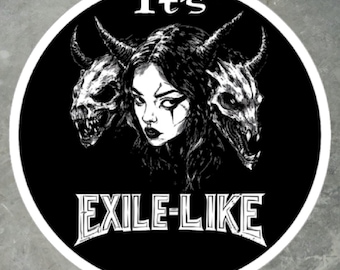 Adesivo para laptop Path of Exile 2 | Estilo Exile | Decalque de POE | Estilo Diablo | Meme da Internet | Adesivo de videogame
