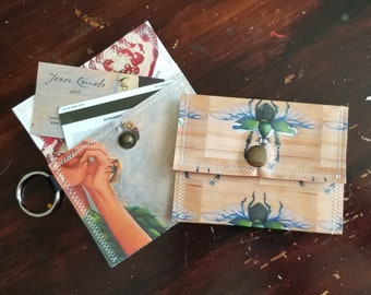 Recycling Papier Mini Snap Art Brieftasche, Honigbiene, Nektar, Käfer, Skarabäus, Fehler Brieftasche, mit oder ohne Schlüsselring, Honigbiene, Imkerei