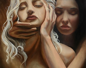 Duality Open Edition fine art print, ying yang, good evil, two halves, catch 22