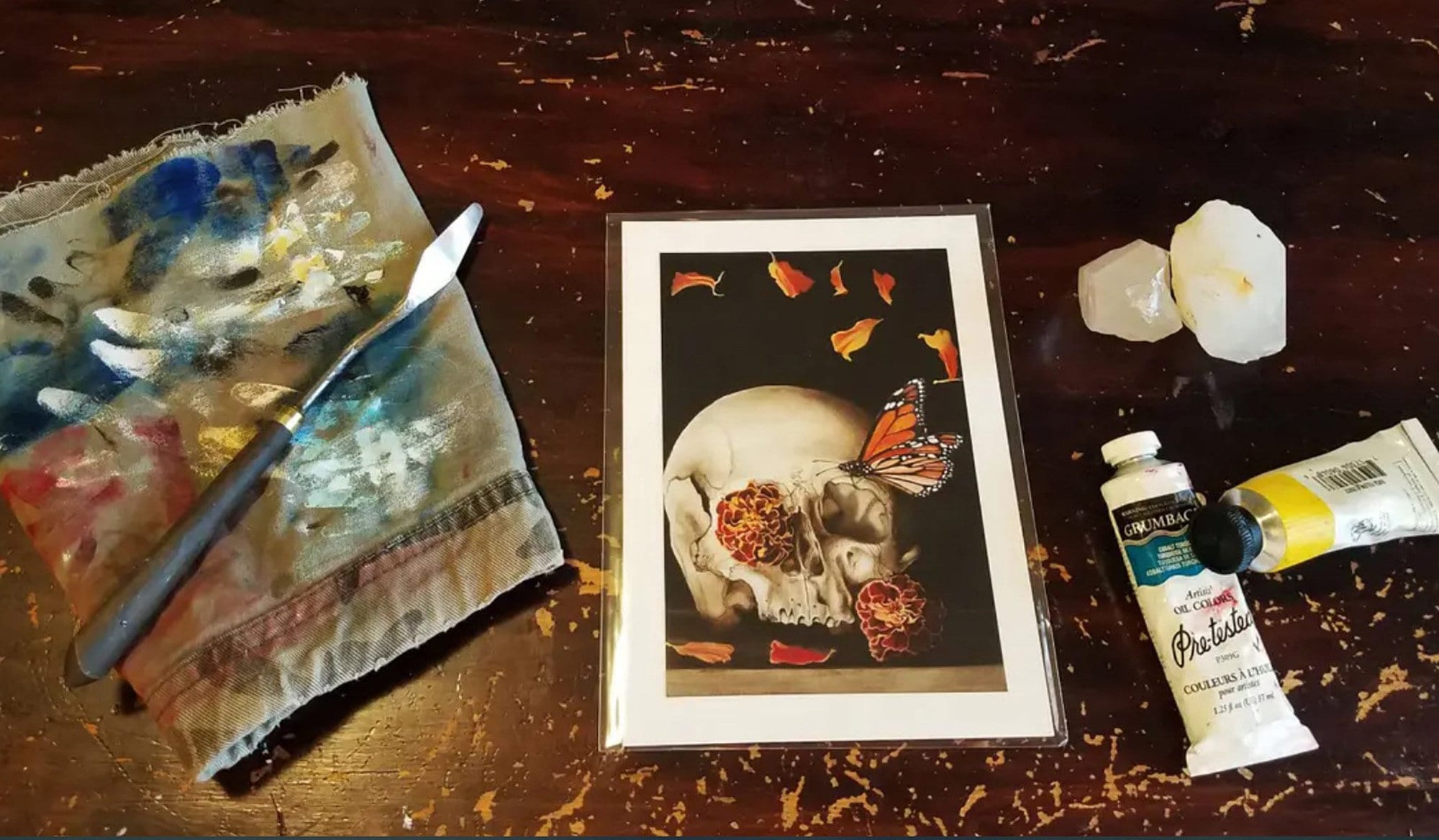 Remnants - Fine Art Print, Multiple Sizes - Skull Flower