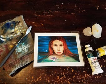 Mini Print - Drowning In You - Mermaid, Naiad, Siren Print