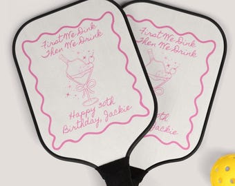 Pickleball Birthday Paddle Set: Dinks Before Drinks, 30th Birthday Gift